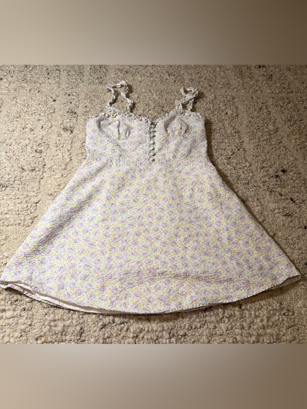 Zara Floral Tank Dress - White, Yellow & Lilac